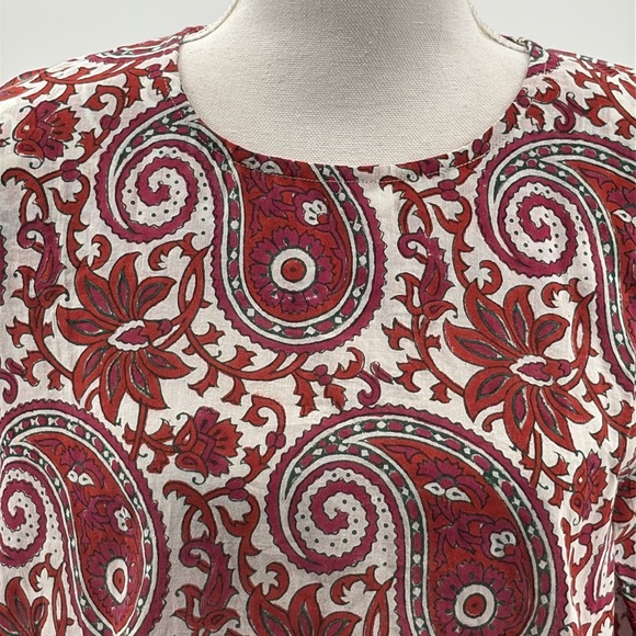 SZ Blockprints for J.Crew Cotton Paisley Crop Top - NEW - Size Large - Picture 2 of 8